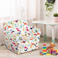 Kids Single Sofa Toddler Children Upholstered Armrest Chair Playroom Furniture