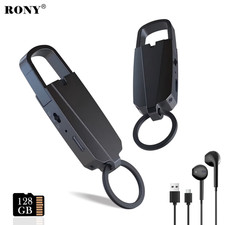 128GB Digital Voice Recorder with Playback, 1520 Hours Keychain Voice Activated