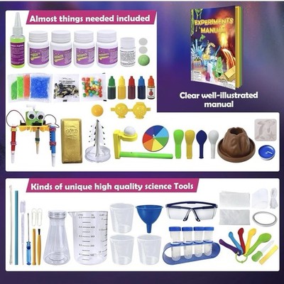 150 Experiment STEM Science Kit For Kids Chemistry Volcano Educational Magic NIB