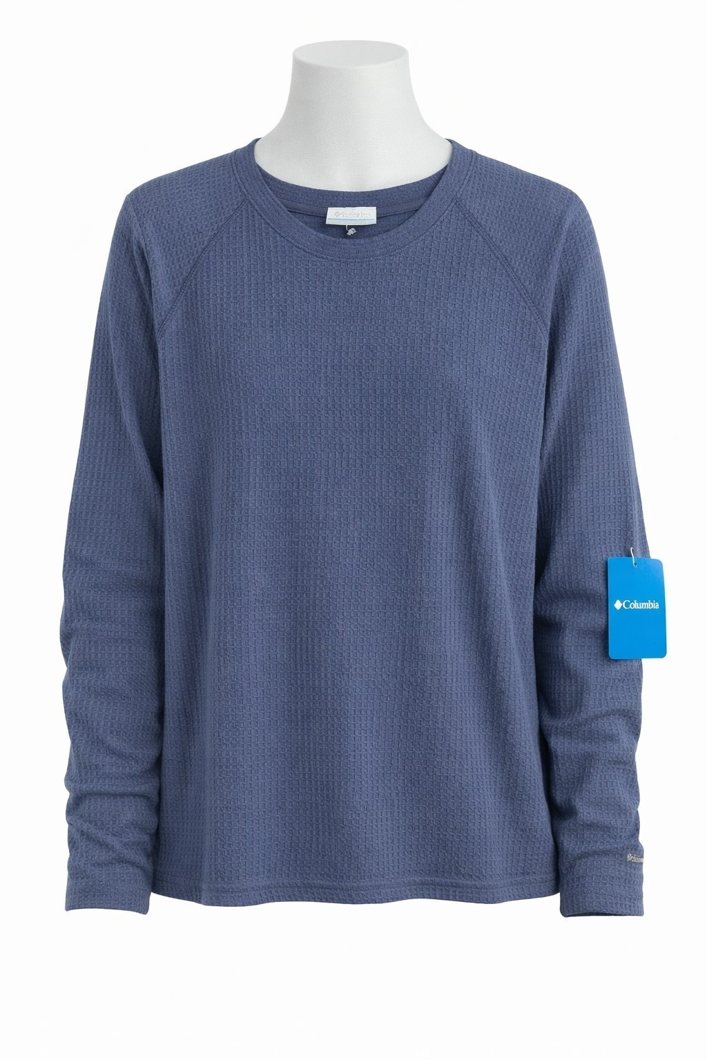 Columbia Holly Springs Waffle Thermal Shirt Women XL Blue Long Sleeve