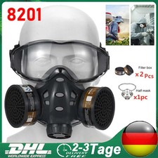 8201 Staubmaske Rauch Gasmaske Lackiermaske Atemschutz Halbmaske mit 2 Filter DE