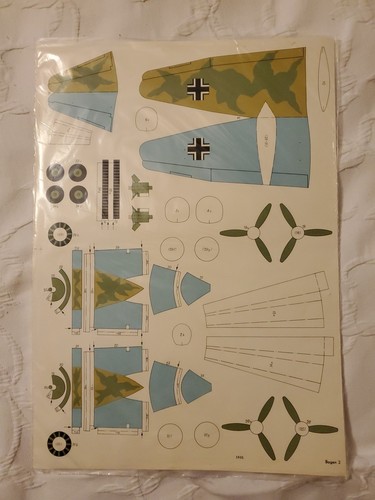 Wilhelmshavener Modellbaubogen Junkers JU 88 Paper Model Vintage New - Picture 2 of 3