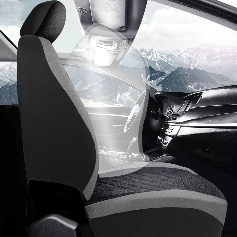 For Toyota Auto Car Seat Cover Full Set Leather 5-Seat Front Rear Protector - Image 3 of 4