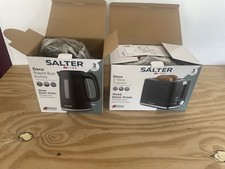 Salter Rapid Boil Kettle and Toaster Set in Black