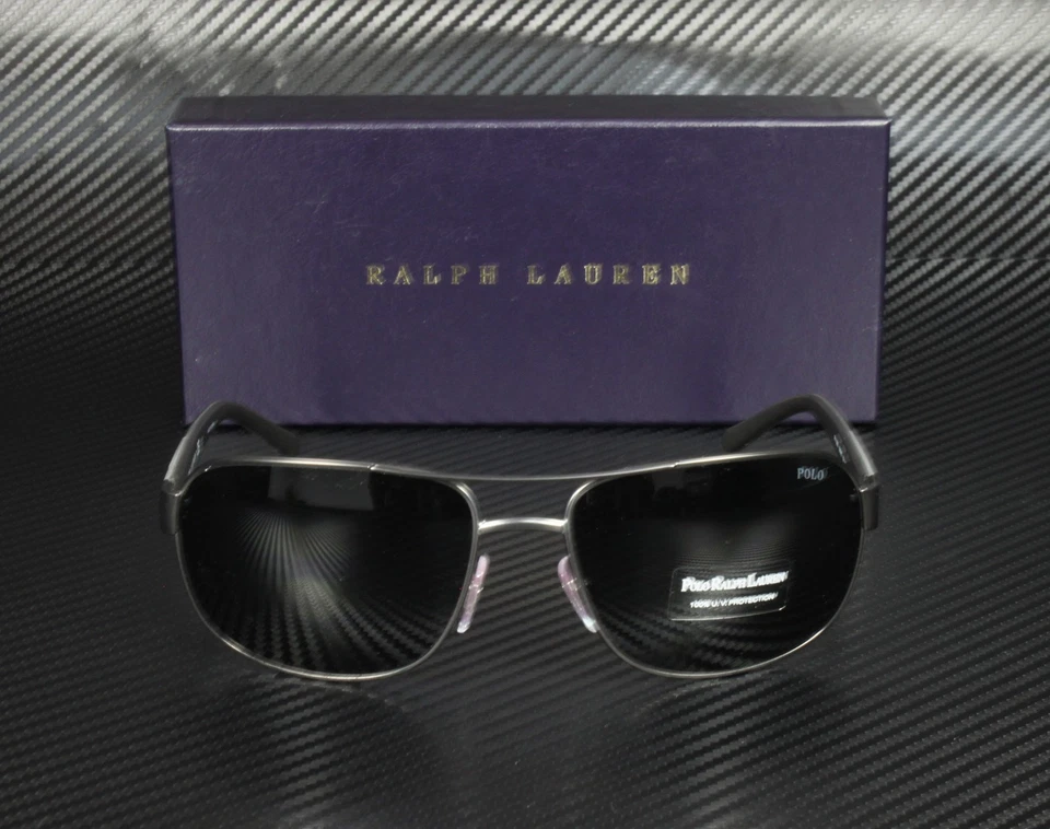 Gafas de sol para hombre Ralph Lauren Polo PH3093 928887 mate gris metalizado oscuro 62 mm Foto 3 de 4