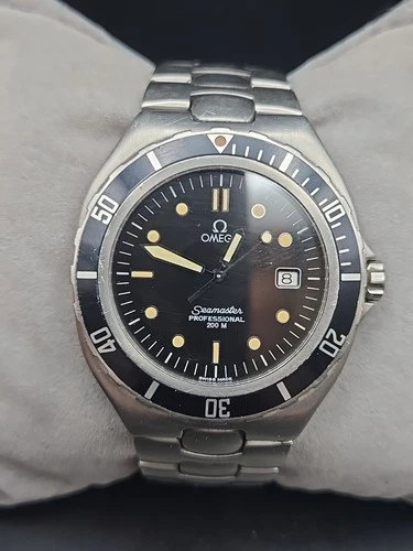 Omega Seamaster Pre Bond 39mm Black Date Dial Mens Watch 396-1041