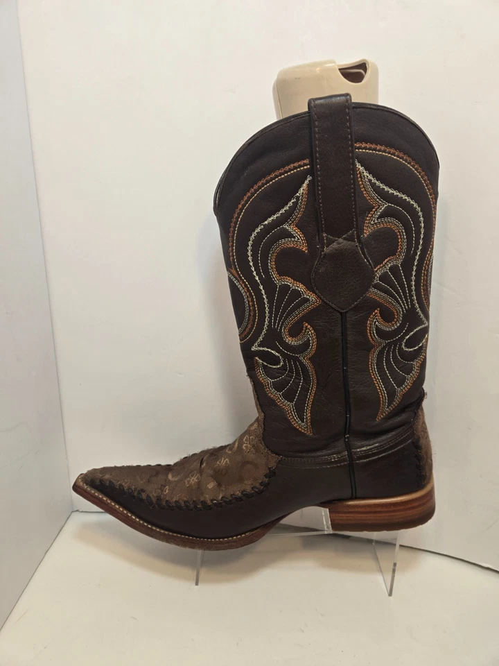 Мужские сапоги вестерн Los Altos темно-коричневые кожа/ткань размер США 9,5 EE #955305 - Изображение 4 из 4