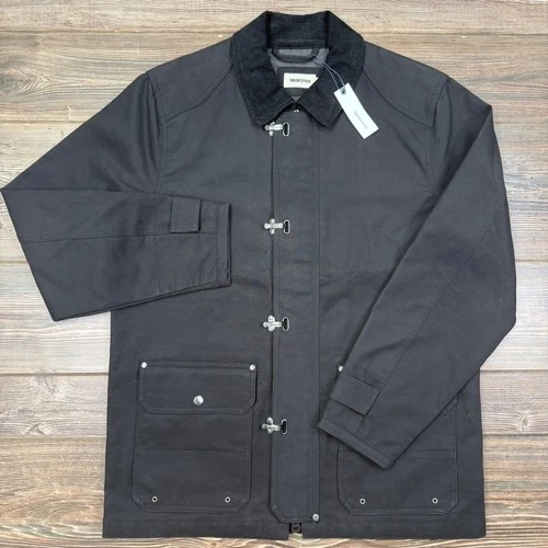 Taylor Stitch Mens 42 LARGE Cinder Jacket Coal Dry Wax Cotton Canvas Utility NWT video thumbnail