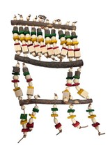 Large Parrot Bird Chewing Toys-Natural Nuts Corn Parrot Tearing Toy-Wooden Bi...