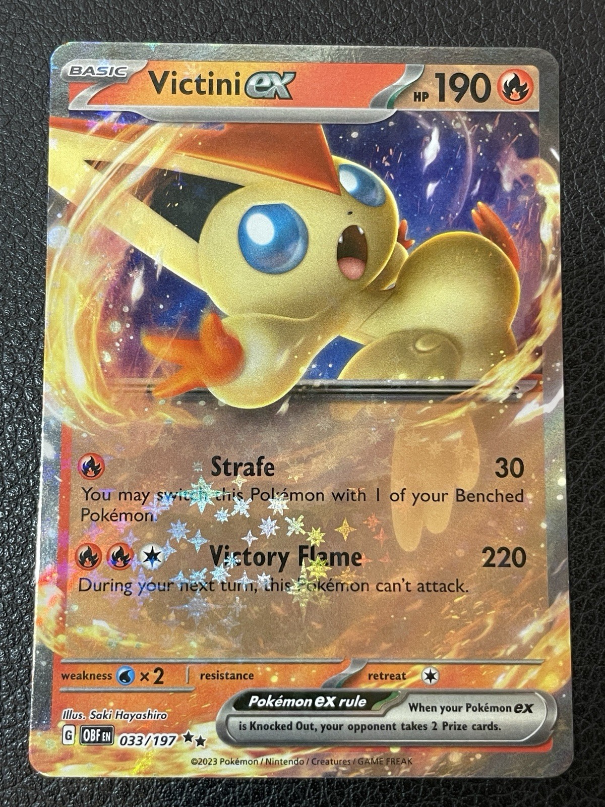 Victini EX 033/197 Double Rare MINT Condition - S&V Obsidian Flames