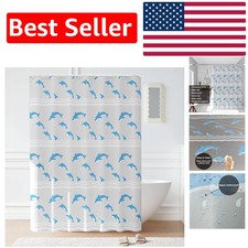 Elegant Dolphin-Themed Shower Curtain Liner - Waterproof  Easy Hang - 72" x 72"