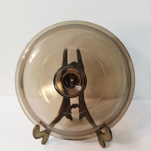 VTG Pyrex Corning Ware Visions Round Amber Glass 8.5" Replacement Lid V-2.5-C