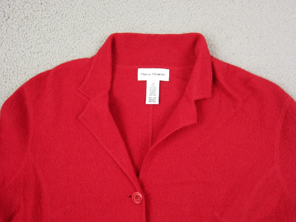 Suéter Vintage Rena Rowan Mujer Mediano Rojo Lana Cárdigan Informal Damas Años 90 Foto 2 de 4