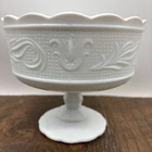 Vintage E.O. Brody Co #M6000 White Milk Glass Pedestal Compote/Bowl U.S.A.