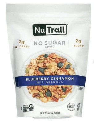 Low Karb NuTrail, Keto Blueberry Nut Granola Healthy Breakfast Cereal, Low Carb