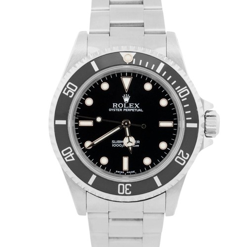 Rolex No-Date Submariner BLACK 40mm Stainless Steel 40mm Oyster 14060 Watch