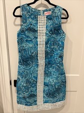 Holy Grail Lilly Pulitzer Dark N Stormy Dress Sz 10 Skye Blue Original Tags
