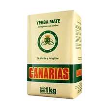 2 Packs Yerba Mate Canarias  Te Verde Y Jengibre X 1 KILO