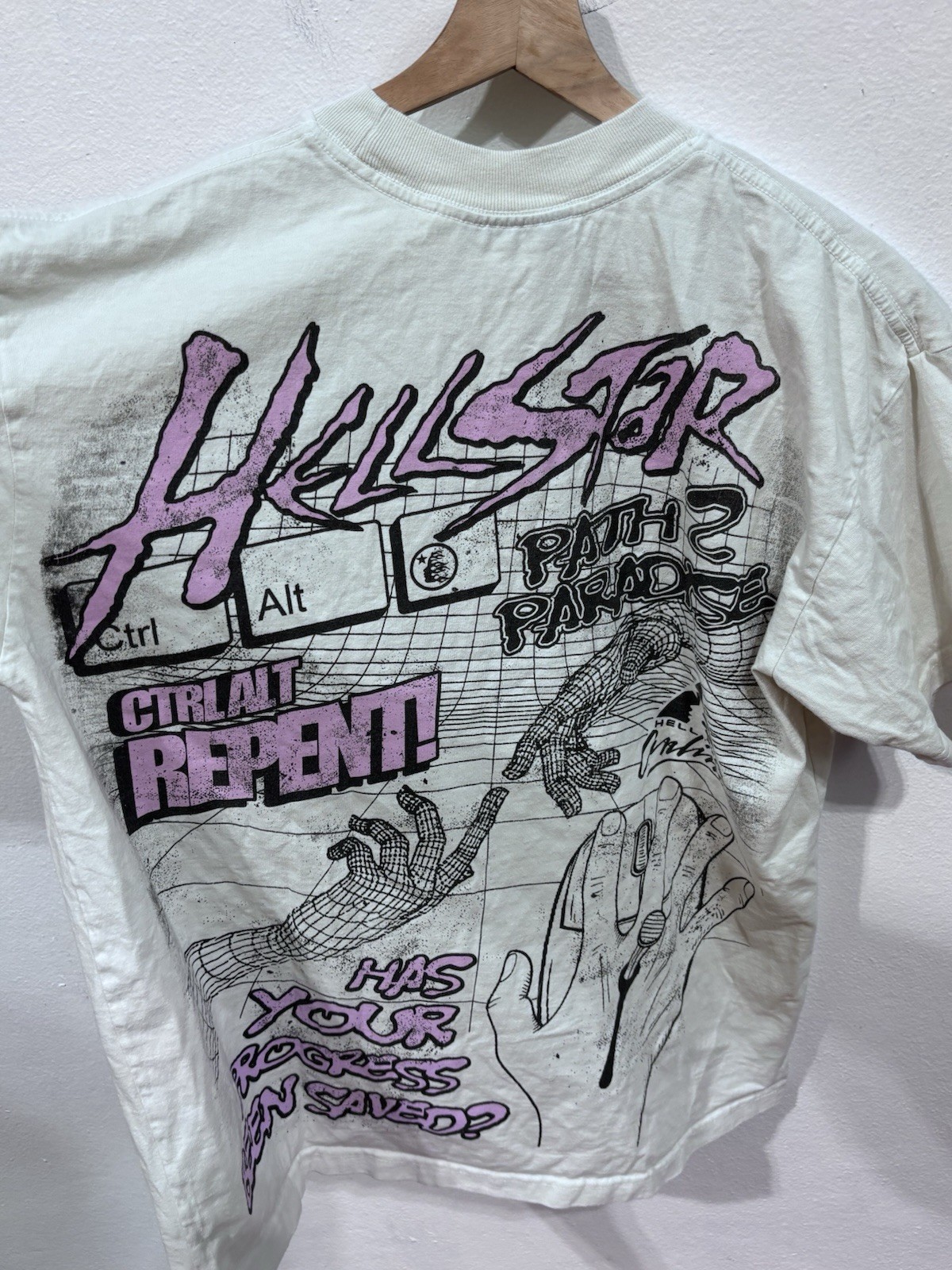 Hellstar Has Your Progress Been Saved Cream Tee S… - image 4