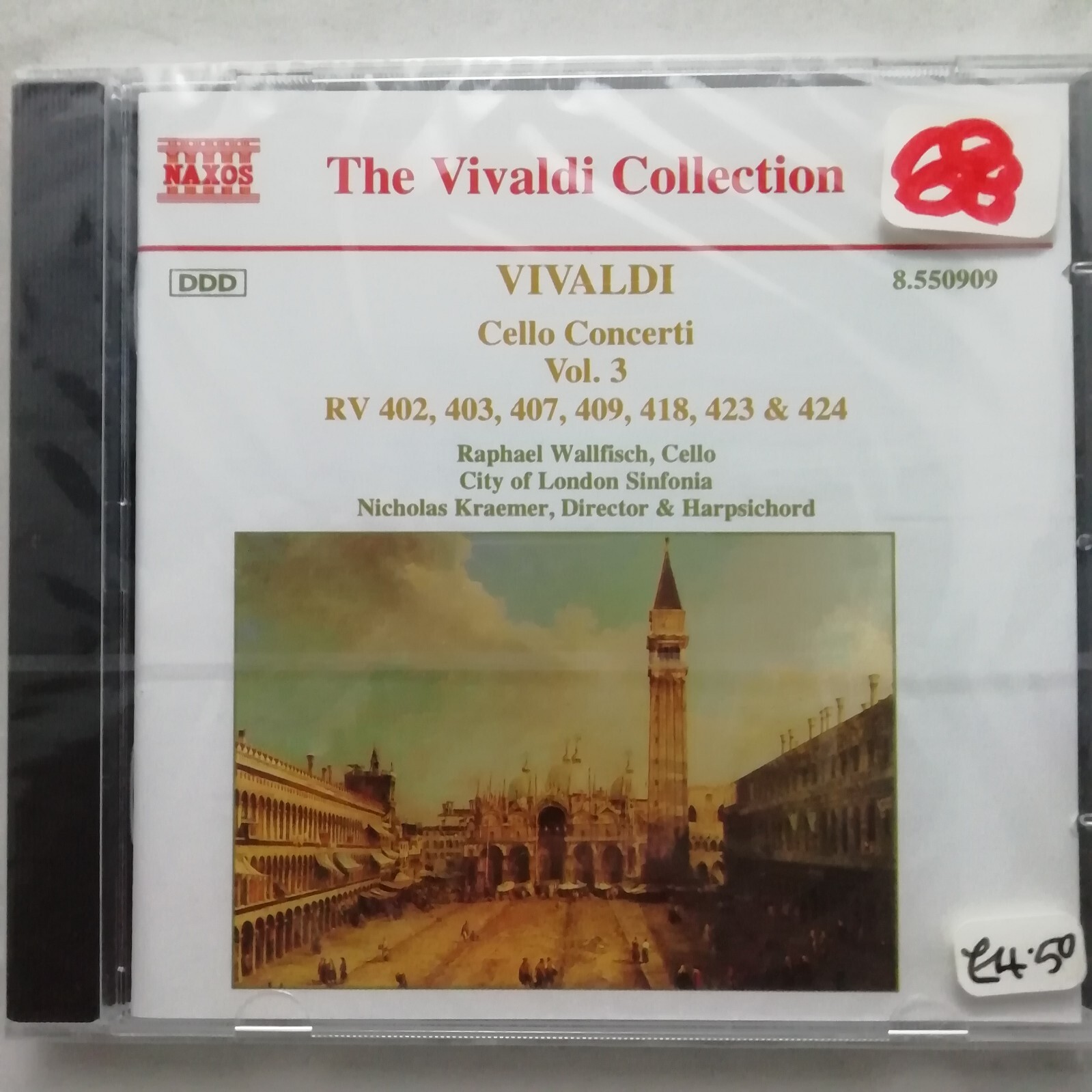 Vivaldi: Cello Concerti Vol. 3 / Raphael Wallfisch / Naxos CD 8.550909 SEALED