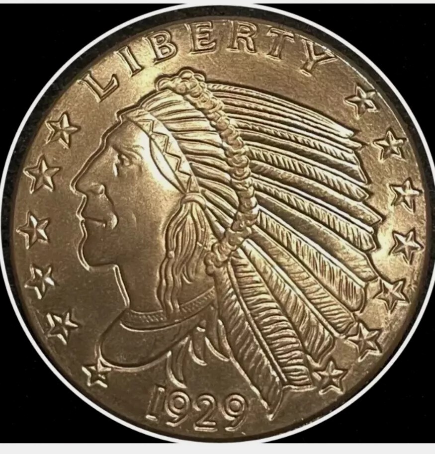 PURE 1oz. .999 Fine Copper 1929 Indian Head Golden State Mint