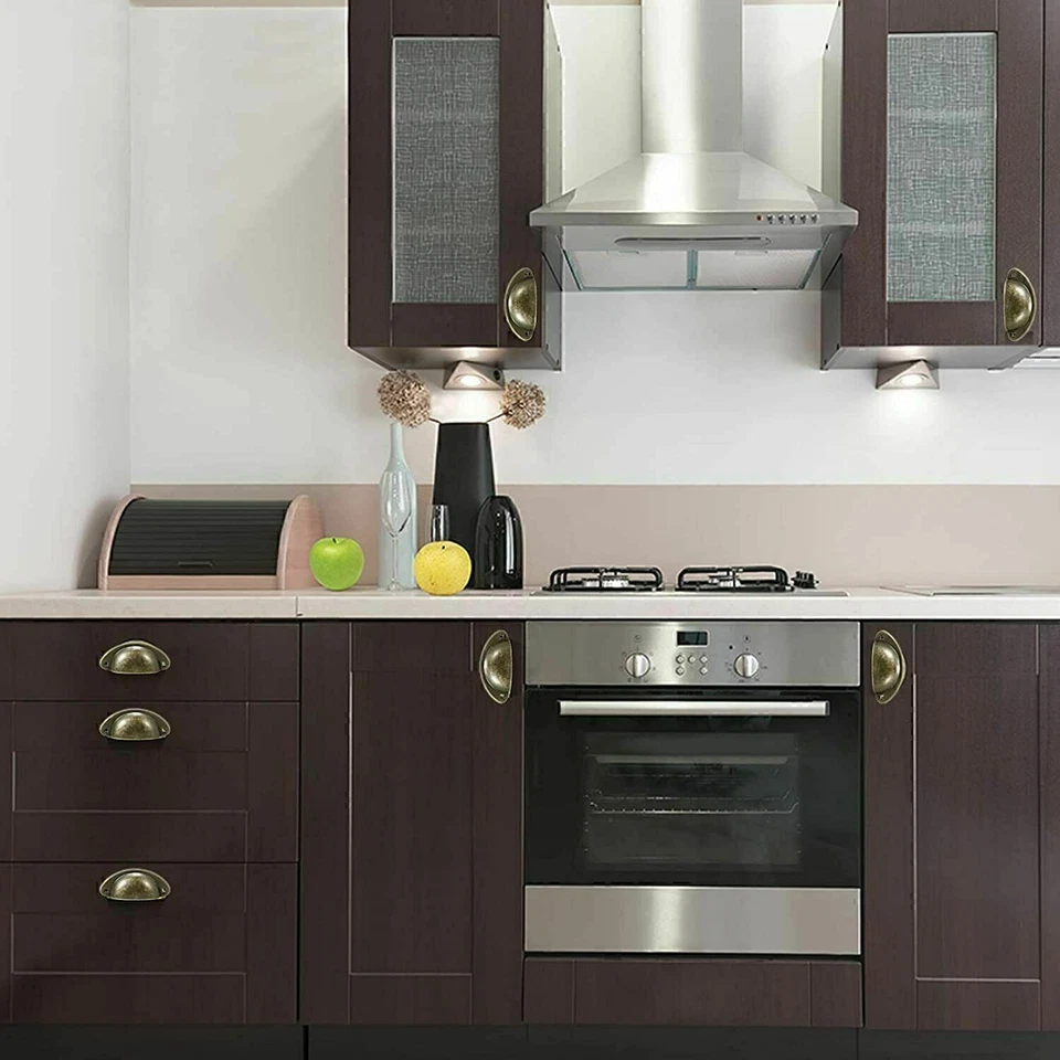 6/12 Pcs Cup Pull Shell Handles Half Moon Kitchen Cupboard Cabinet Door Drawer - Image 3 of 4