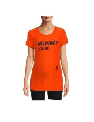 Time And Tru Mummy To Be Maternity Top Orange Size Medium (8-10) NWT