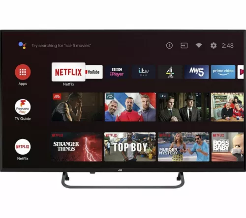 jvc lt-43ca890 android tv 43" smart 4k ultra hd hdr led tv with google assistant image 1