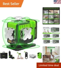 Huepar 12V Self-Leveling 4x360 Green Laser Level with Remote & Bluetooth Control