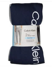 Calvin Klein NEW Ladies 2 PACK Lounge Jogger Logo NWT Navy/Grey Medium 124 