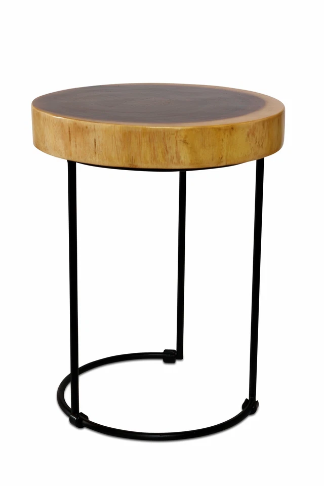 18" Tall Wooden Side End Table Stool Night Display Wood Stand Accent Bar WST-IR1 - Image 2 of 4