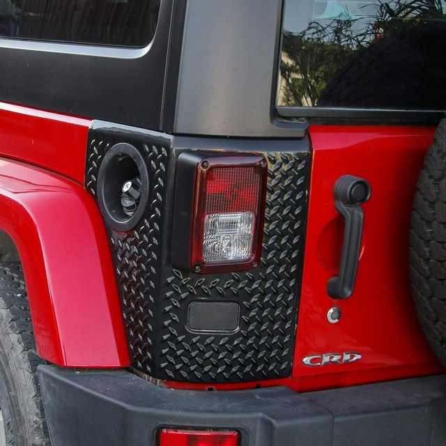 Tail light Cowl Armor Cover Trim for 20072018 Jeep Wrangler JK JKU (Black) eBay