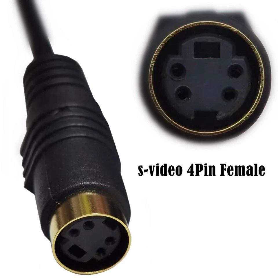 2x S-Video Mini DIN 4 Pin Female to Female Adapter Terminal Composite DVD Cable - Image 3 of 4