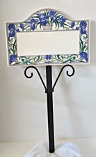 Olive Street Pottery Address Plaque Botanical Sign Blank Stoneware w/Stake 14x9