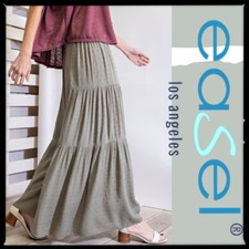 SML EASEL FADED OLIVE "ANY SEASON" SWISS DOT Tiered WIDE LEGS PANTS BHCS