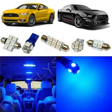 8x Blue LED lights interior package kit for 2015 & Up Ford Mustang FM5B