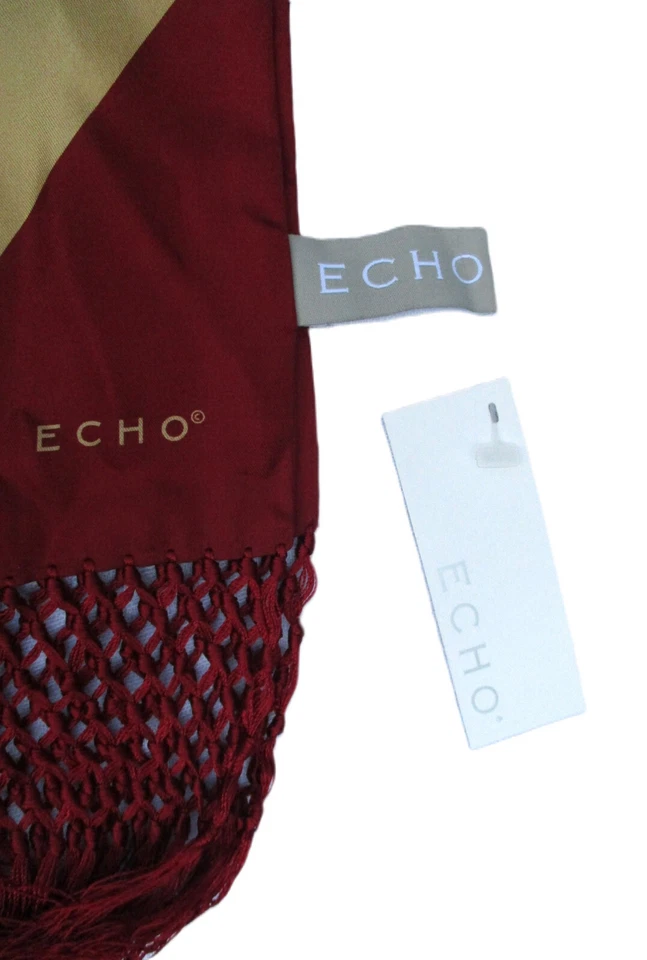 Echo Silk Harlequin Large Diamond and Tassel Fringe Crochet Scarf NEW with Tag - Image 2 of 4