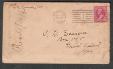 1894 cover Lincoln NE to C D Searson Grand Island NE