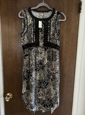 anthropologie holding horses suraja fringe trim sleeveless floral dress sz 6P 