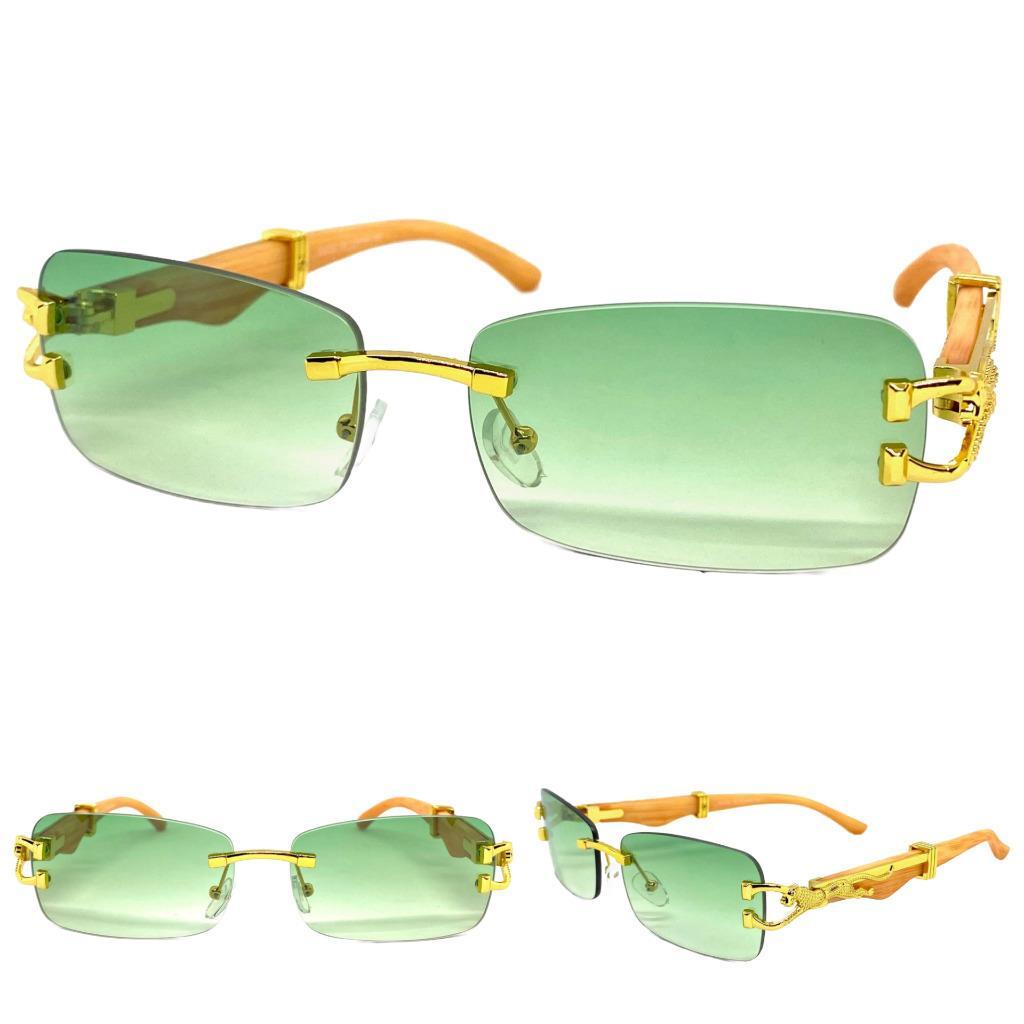 CLASSY Elegant Sophisticated Modern Retro SUN GLASSES Gold Metal‎ Rimless Frame CLASSY Elegant Sophisticated Retro SUN GLASSES Rimless Gold  main image 4