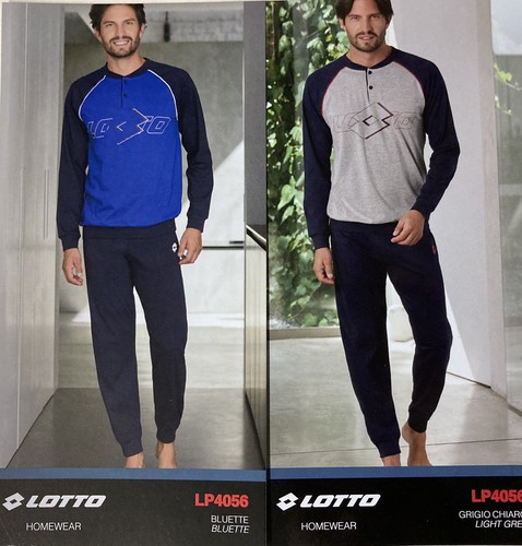 PIGIAMA UOMO LOTTO HOMEWEAR 100% COTONE ART. LP4056 CON POLSINI TIPO TUTA |  eBay