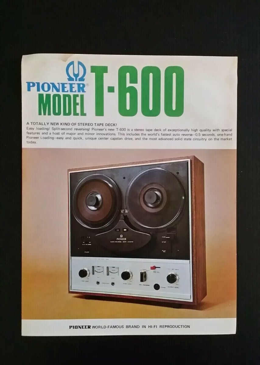PIONEER MODEL T-600 TAPE DECK REEL 2 REEL ORIGINAL PROMOTIONAL