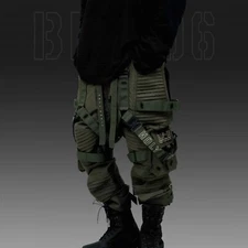 Men's Olive Streetwear Techwear Heavy Cargo Trouser Pants HolyGrail B.L.P-06/OLV