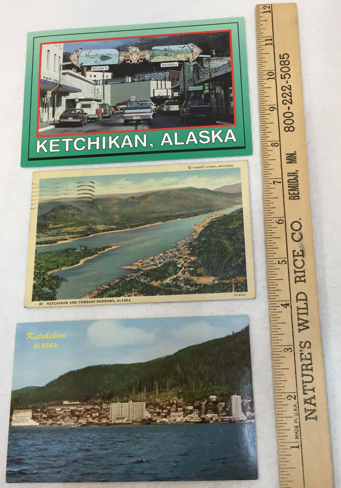 Lot of 3 Ketchikan Alaska Photograph Postcards City Tongass Narrows ...