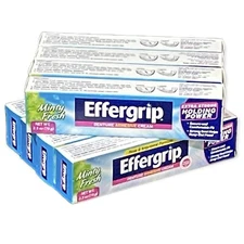 BIG Effergrip Minty Fresh Denture Adhesive Cream 2.5oz Lot Of 8 Tubes New