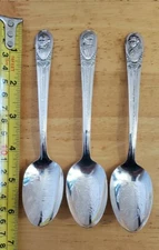 3 PRESIDENTIAL 🇺🇸 TEASPOONS GEORGE WASHINGTON ZACH TAYLOR THOMAS JEFFERSON 