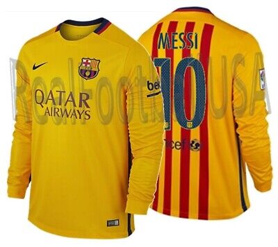NIKE LIONEL MESSI FC BARCELONA LONG SLEEVE AWAY JERSEY 2015 NIKE LIONEL MESSI FC BARCELONA LONG SLEEVE AWAY JERSEY 2015