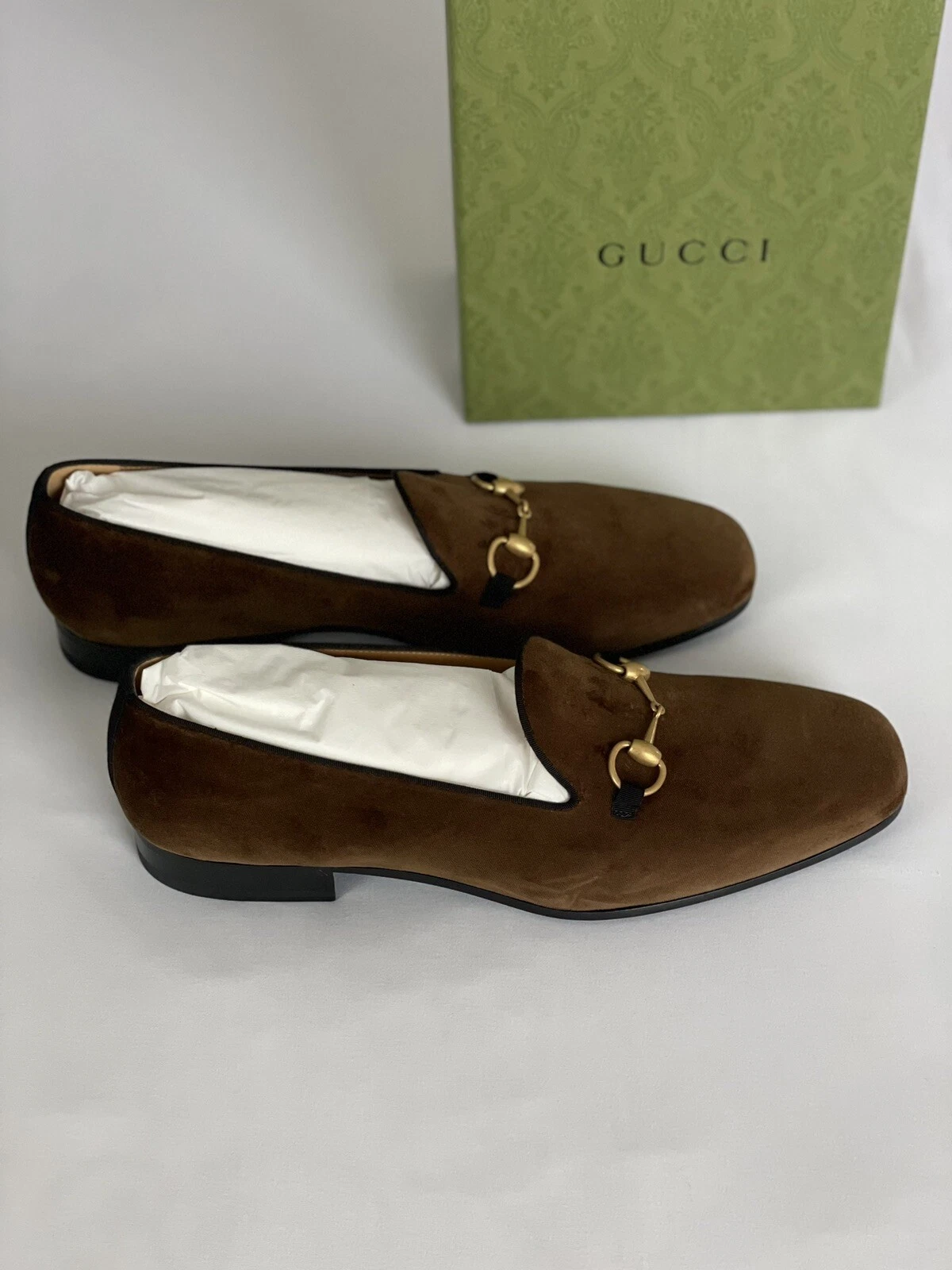 Mocassins GUCCI Bordeaux Velours Jordaan chaussures Gucci pointure 11,5 G neufs avec étiquettes