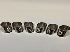 6 X Cutajara Silver Colour Metal Napkin Rings Maltese Cross Malta
