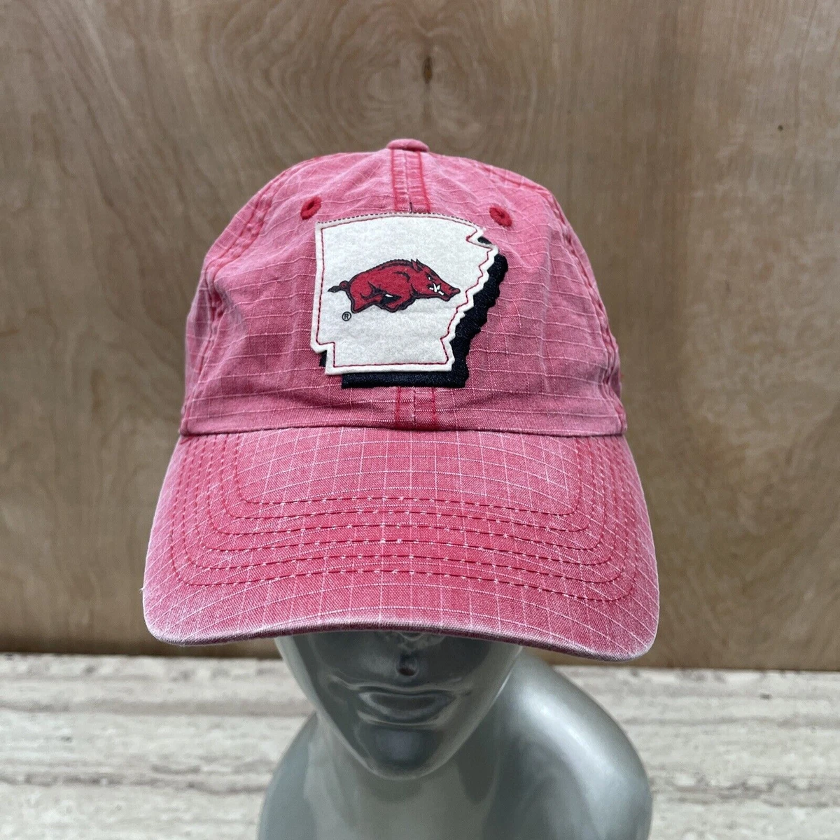 Desert Cactus University Of Arkansas Razorbacks Baseball Hat - Adjustable Pigment Dyed Cap, Red (Style F1)